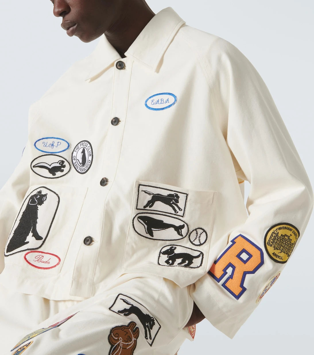 Bode - Cambridge patch-appliqué cotton canvas jacket