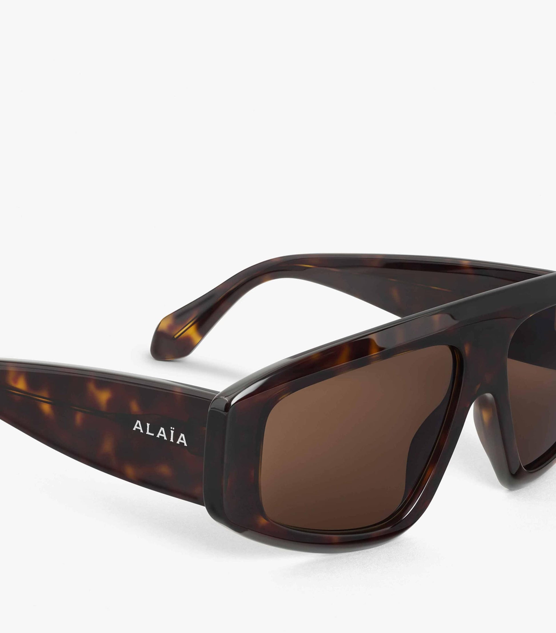 Brown Acetate Aviator Mask Sunglasses