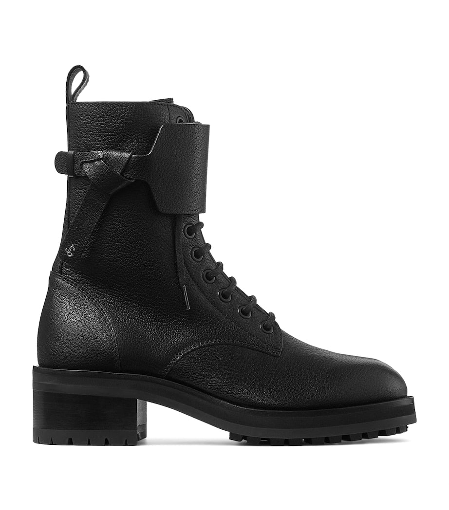 Jimmy Choo Black Rosabel 55 Biker Boots
