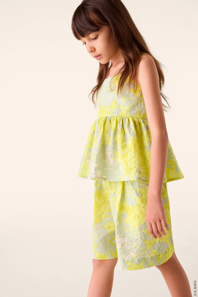 Il Gufo - Printed cotton top and shorts set