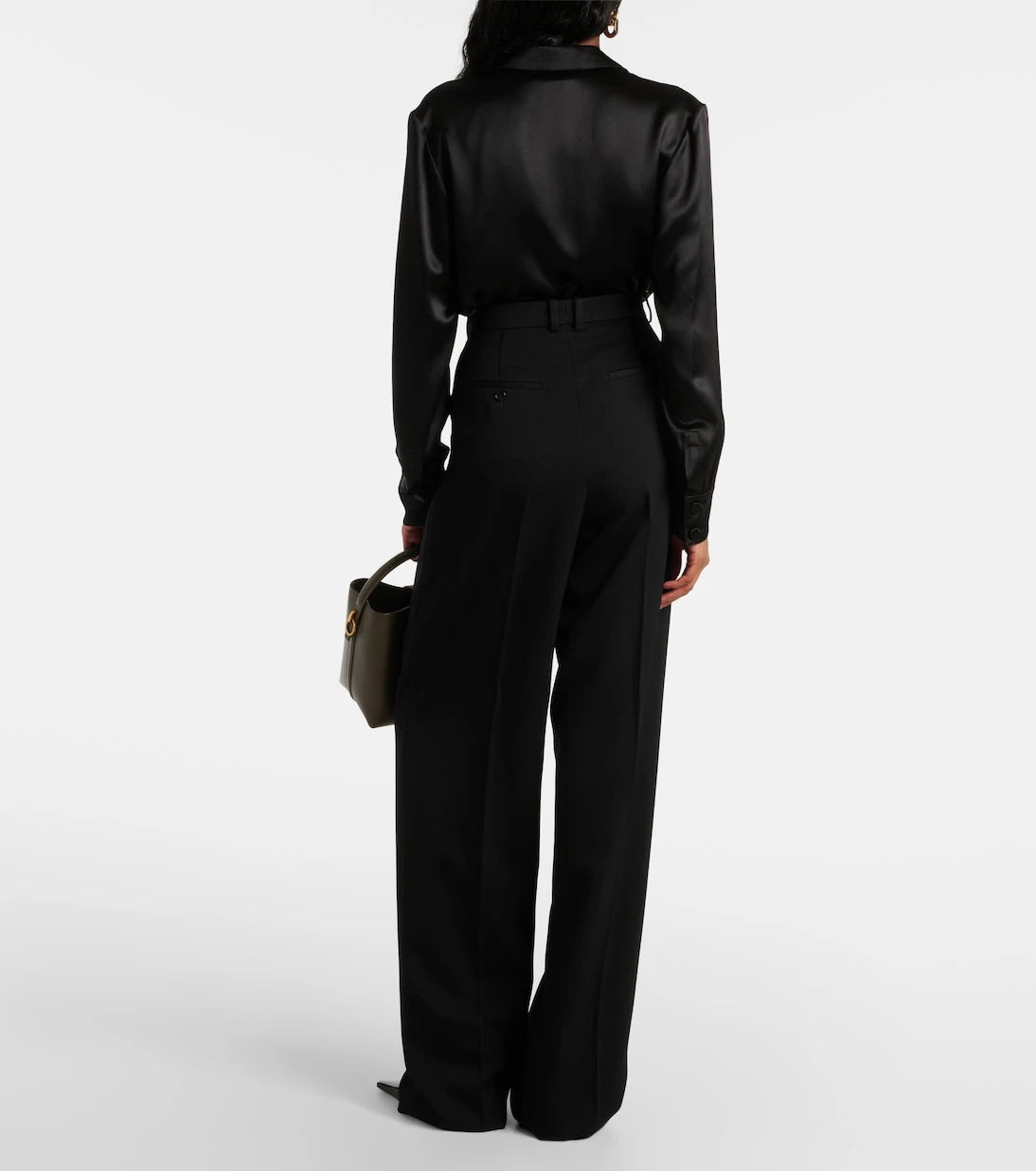 Saint Laurent - High-rise wool wide-leg pants