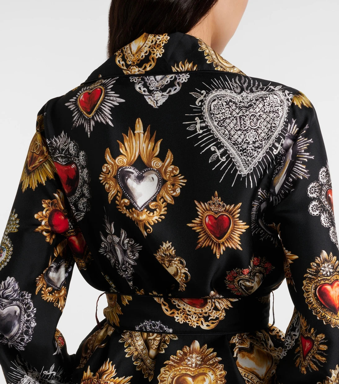 Dolce&Gabbana - Devotion belted silk twill blouse