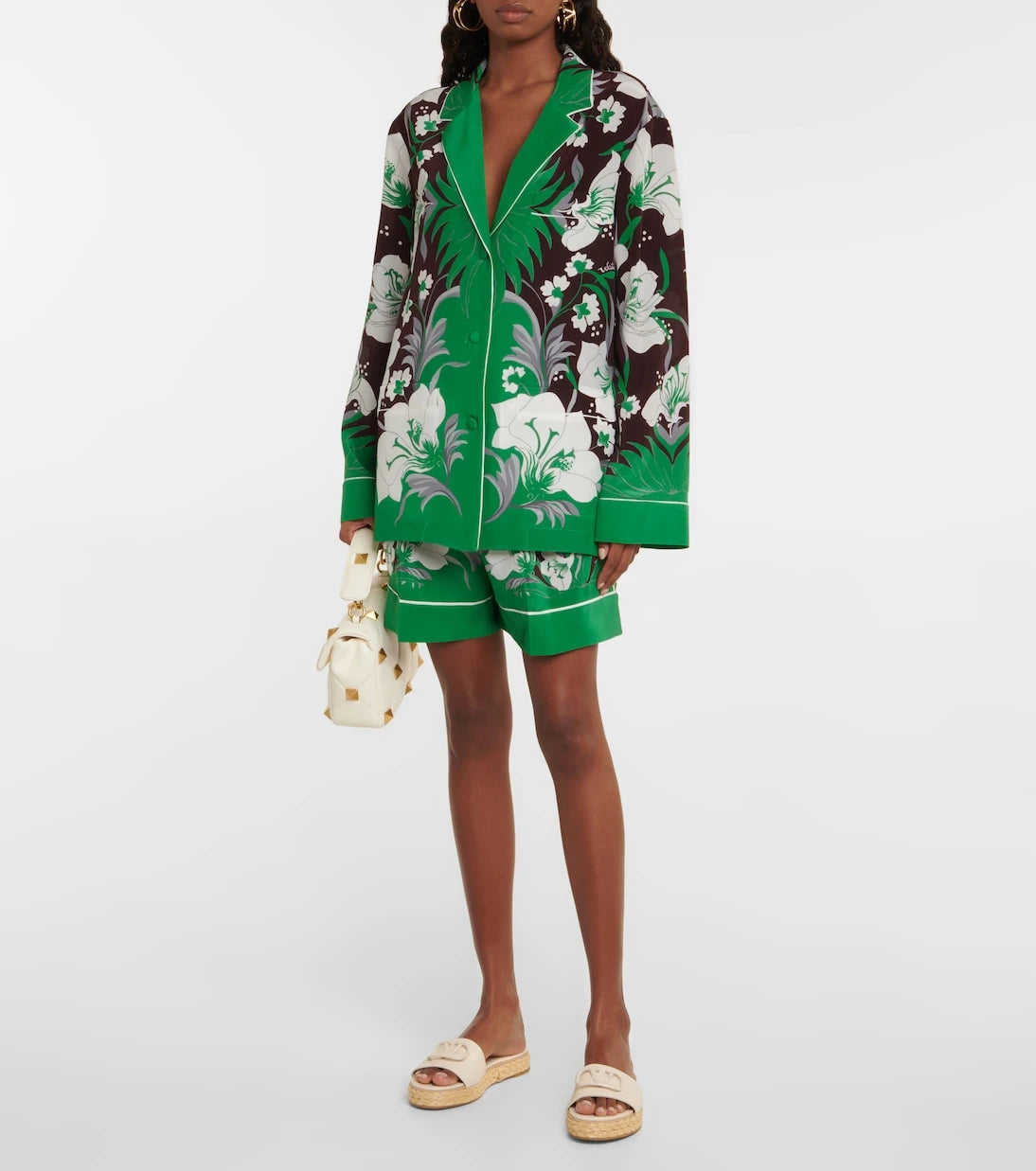 Valentino - Printed silk shorts