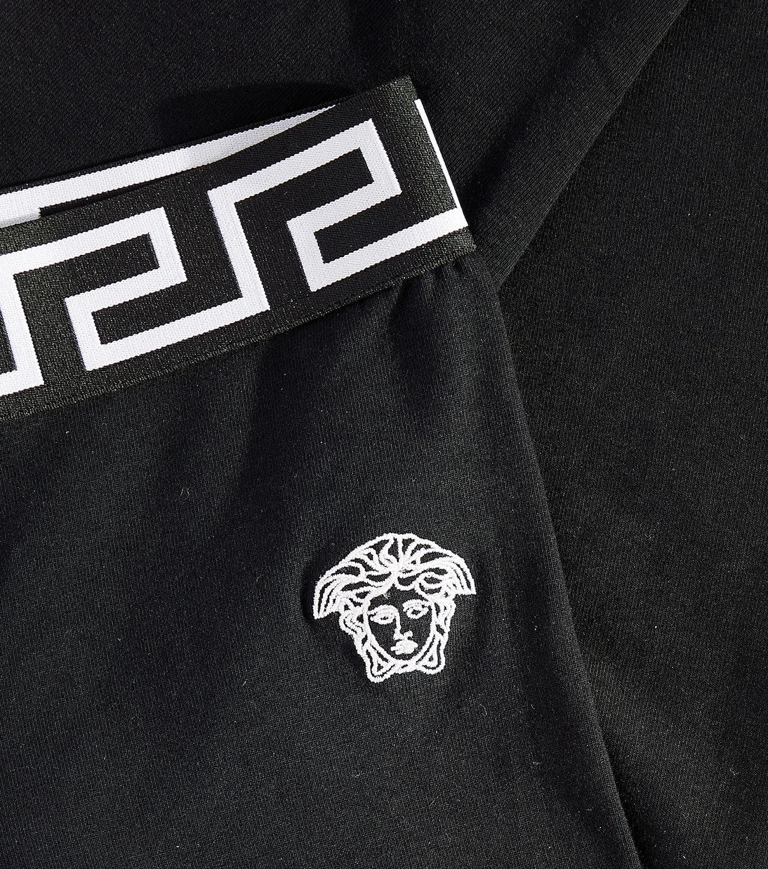Versace Kids - بنطال ضيق ليغينغز جيرسيه من مزيج قطن غريكا