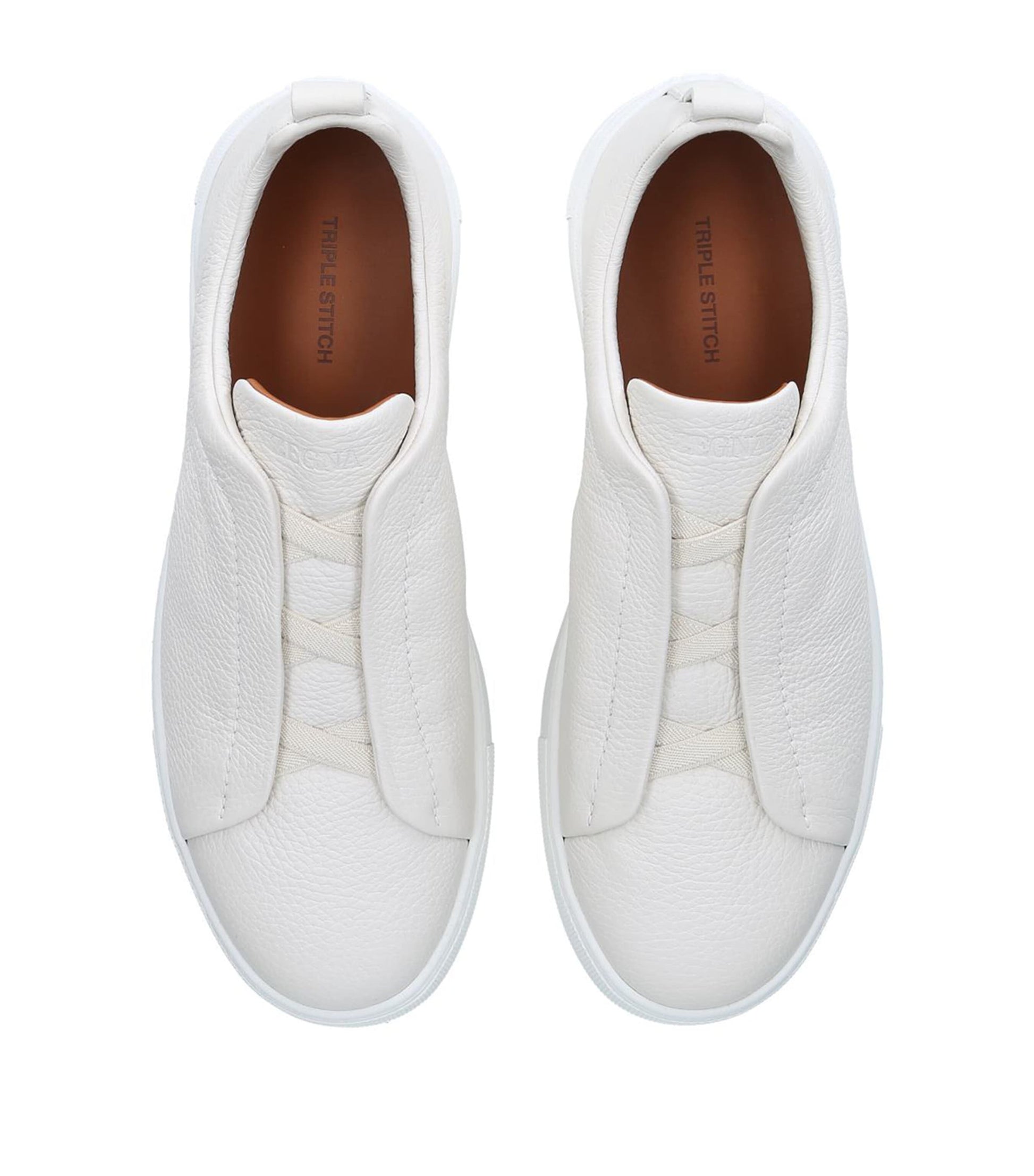 Zegna Leather Triple Stitch Sneakers