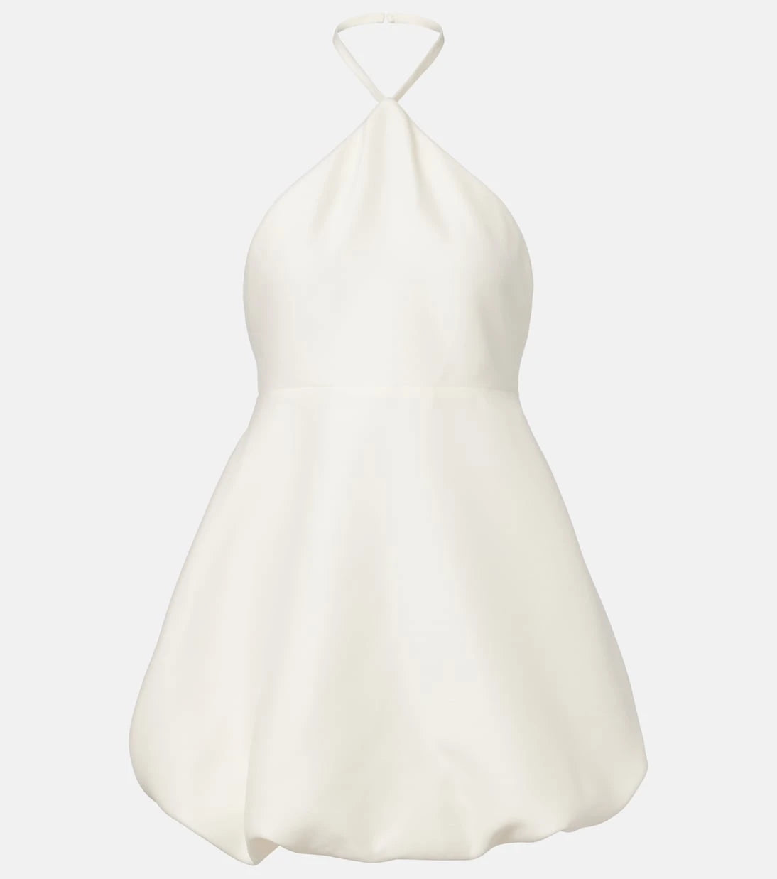 Balenciaga - Halterneck peplum wool and silk minidress