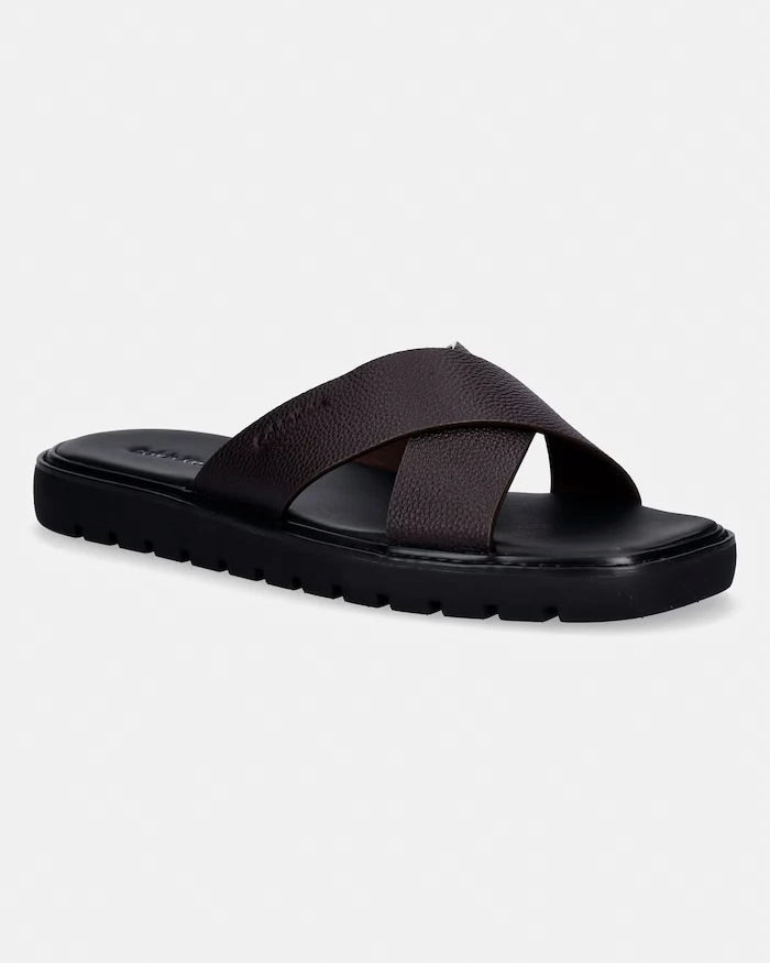 Calvin Klein Erkek Deri Terlik SQ MOLDED SANDAL XCROSS LTH
