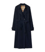 Blue Gabardine Long Waterloo Heritage Trench Coat