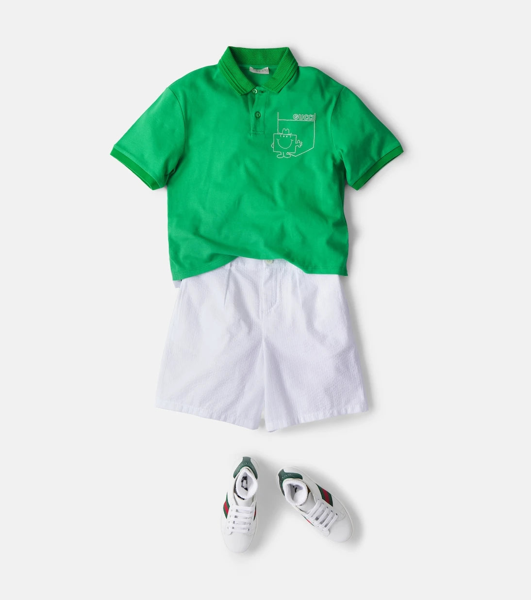 Gucci Kids - Web Stripe cotton Bermuda shorts