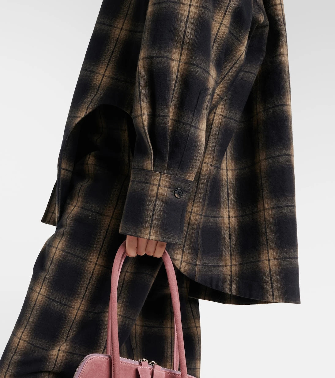 The Attico - Checked oversized cotton flannel shirt
