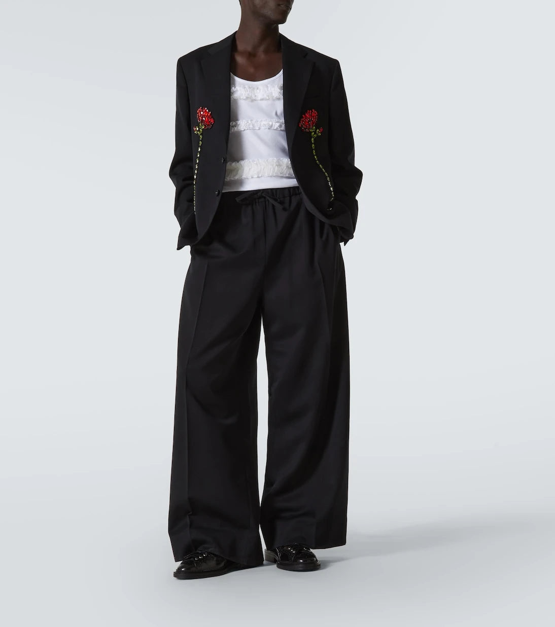 Simone Rocha - Ruffled cotton jersey tank top