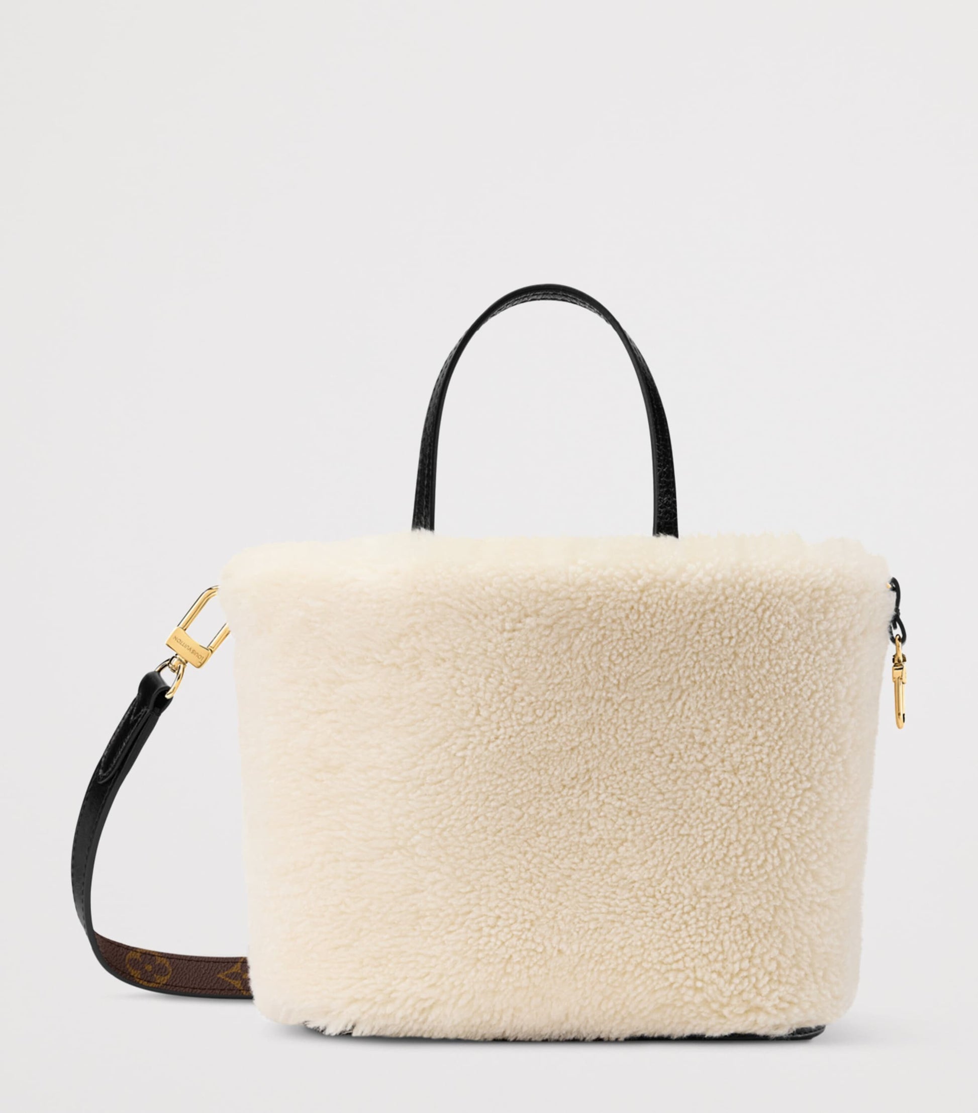 LOUIS VUITTON Shearling Neverfull Bandoulière Inside Out BB Bucket Bag