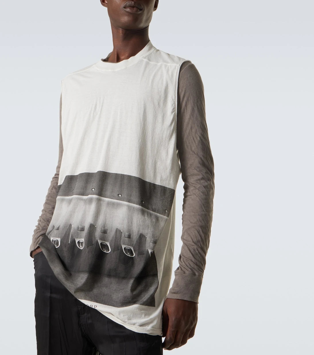 Rick Owens - Jumbo printed cotton jersey tank top