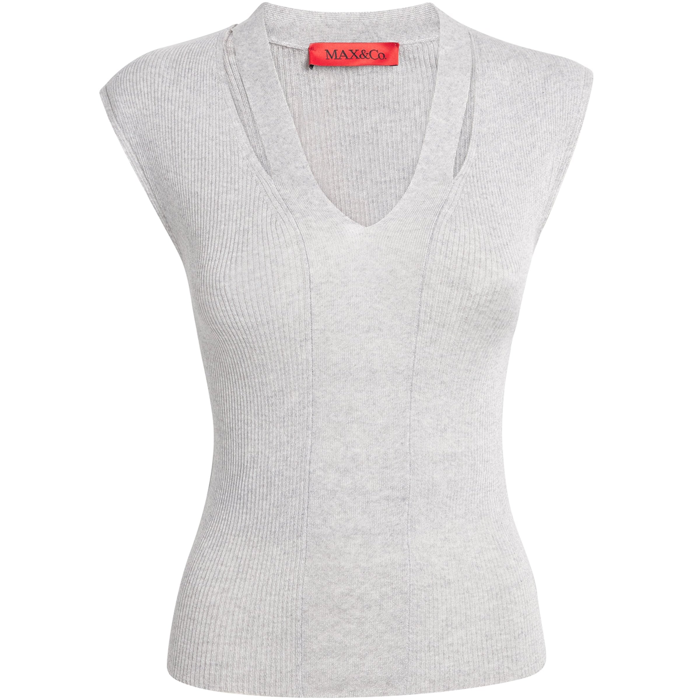 MAX&Co. Grey Knitted Cut-Out Top