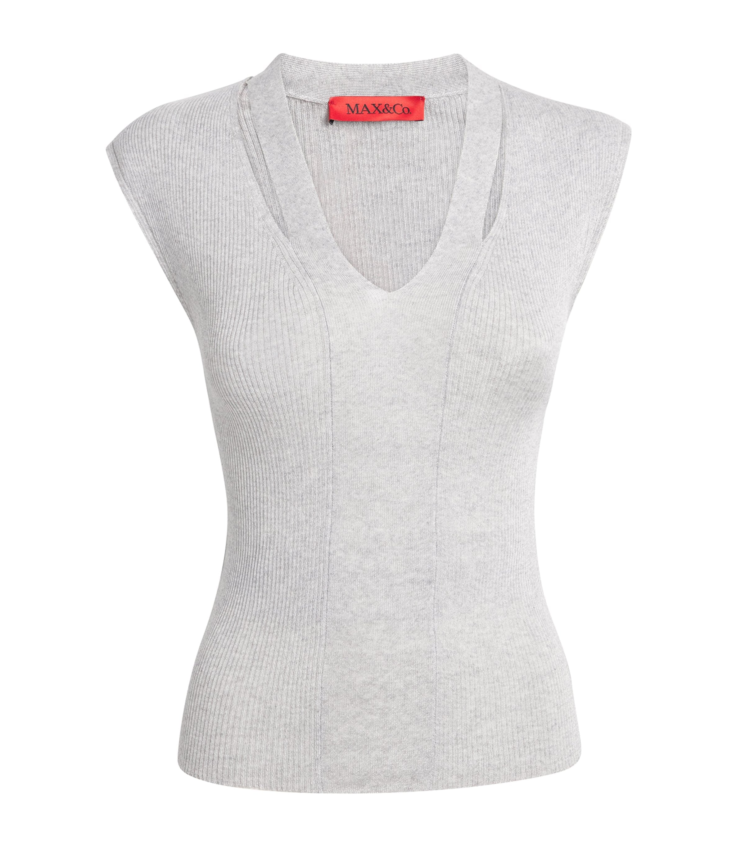 MAX&Co. Grey Knitted Cut-Out Top
