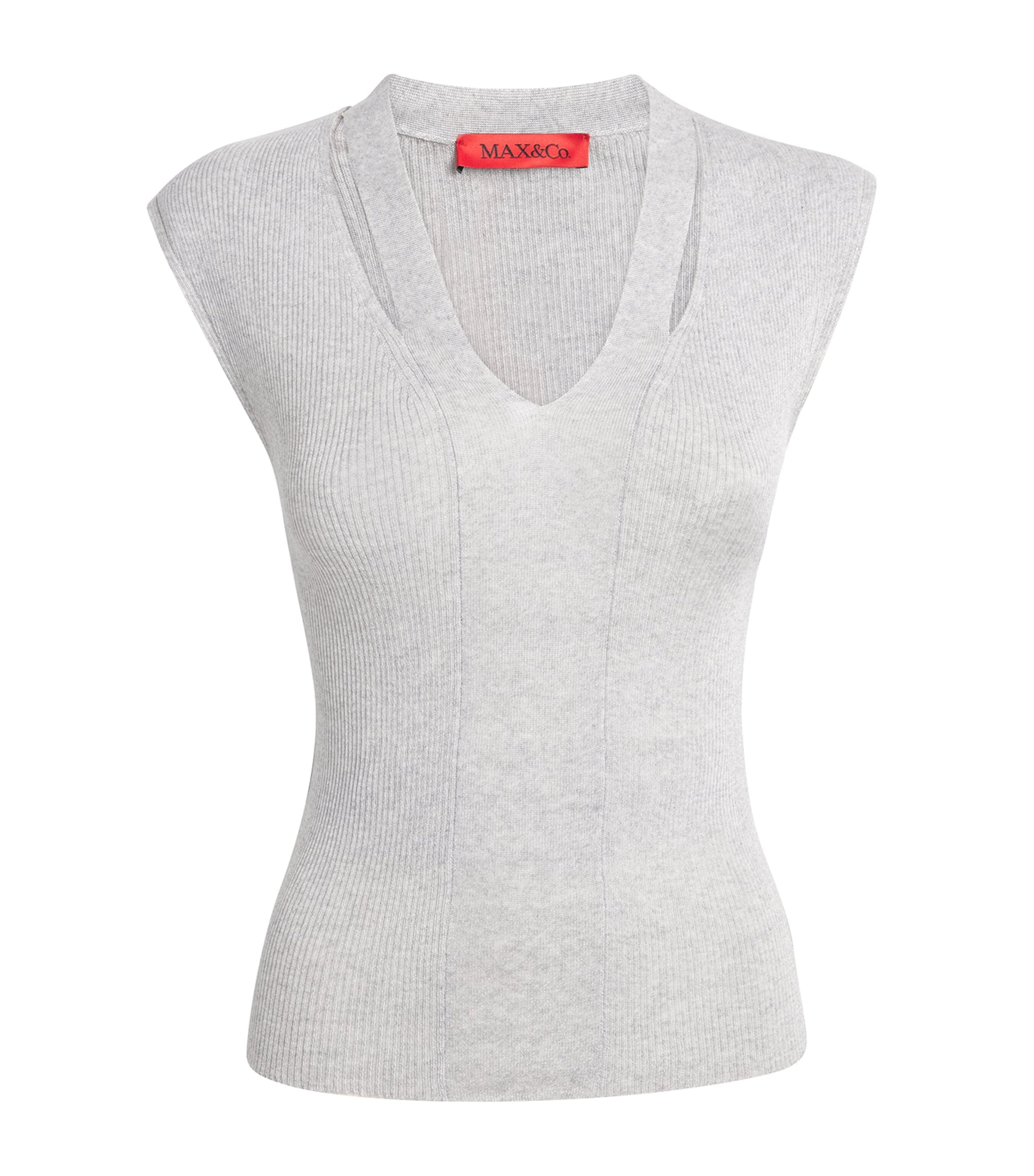 MAX&Co. Grey Knitted Cut-Out Top