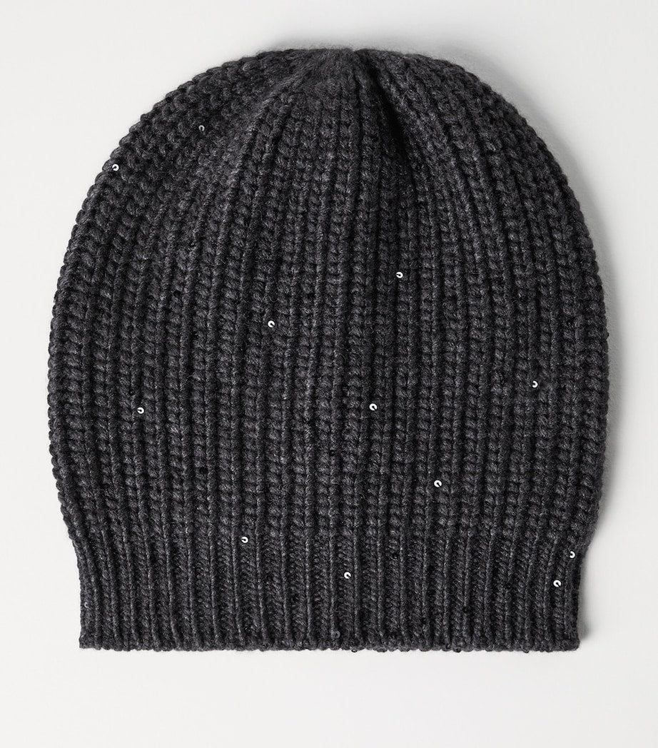 Black Cashmere-Silk Beanie