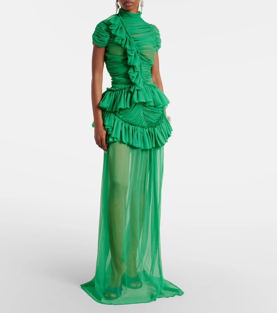 Dries Van Noten - Ruffled silk top