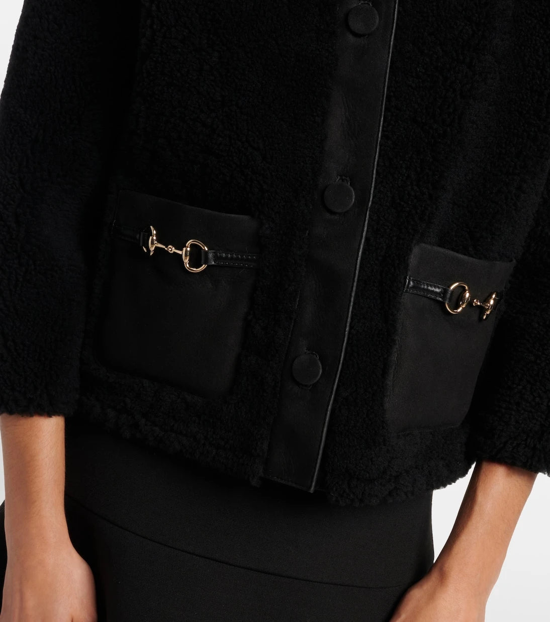 Gucci - Horsebit cropped shearling jacket