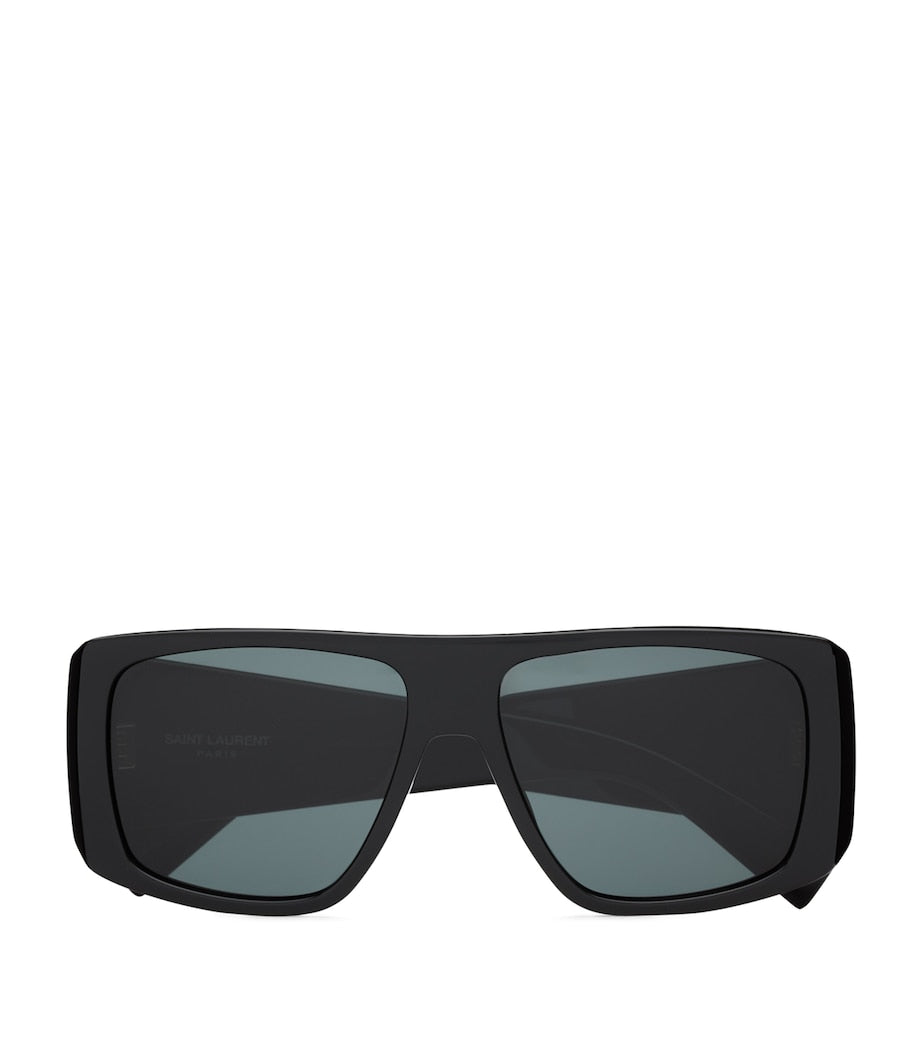 Saint Laurent Black Flat-Top Sunglasses