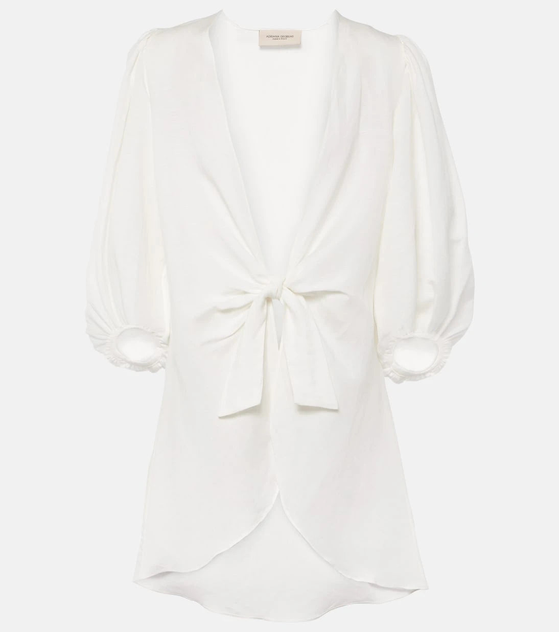 Adriana Degreas - Puff-sleeve linen-blend blouse