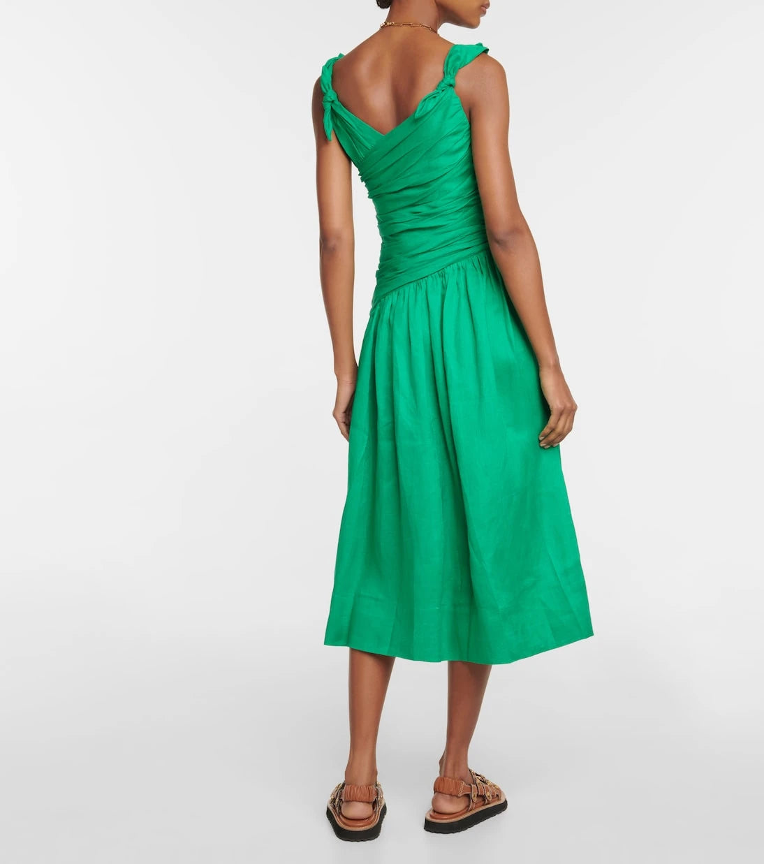 Zimmermann - Tiggy ruched linen midi dress