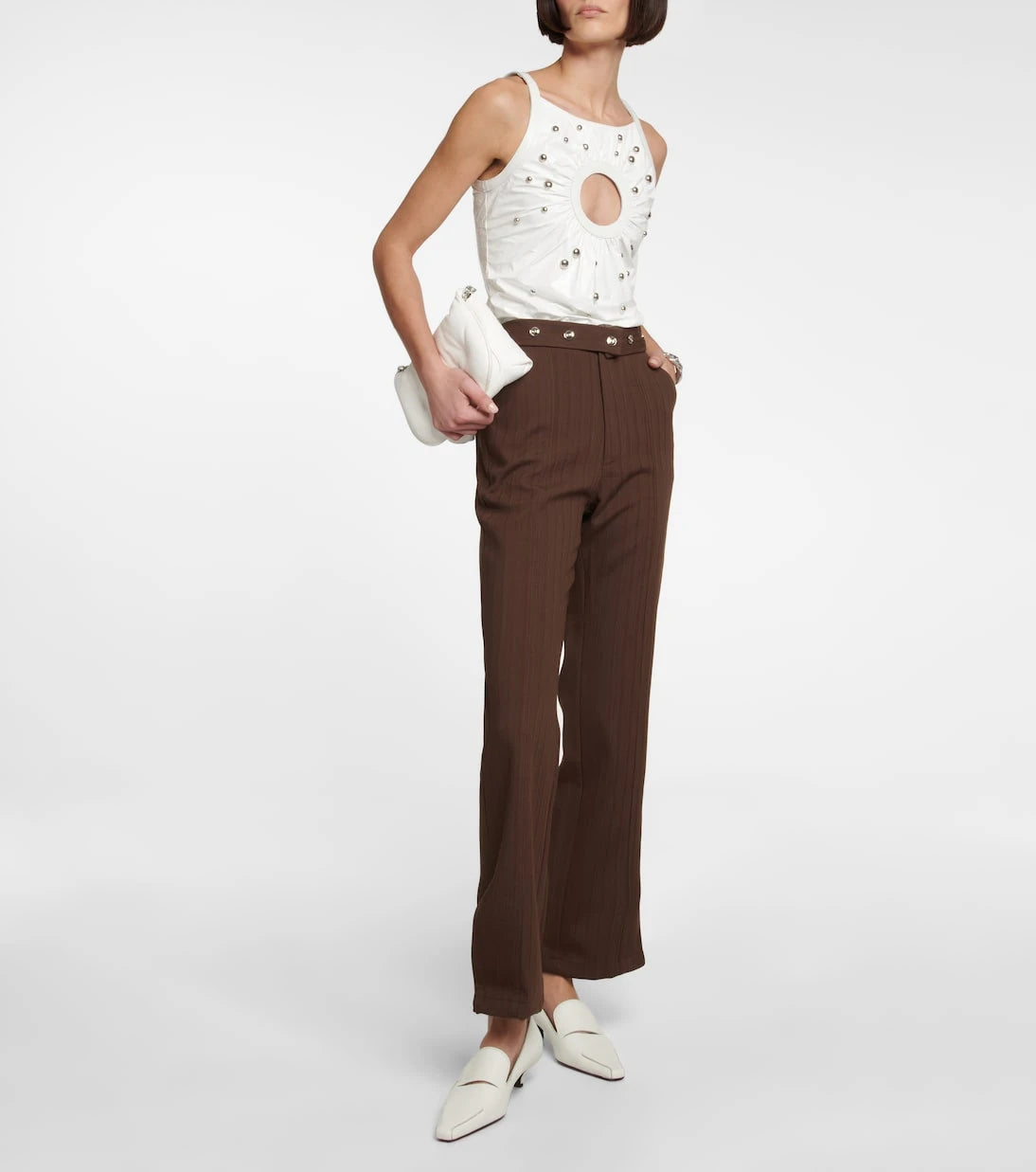 Jacques Wei - High-rise split-hem straight pants