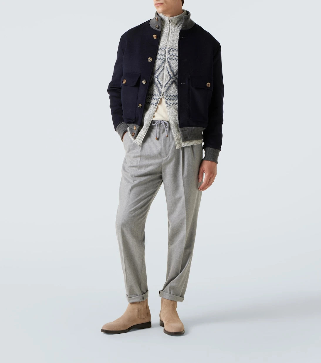 Brunello Cucinelli - Virgin wool flannel straight pants