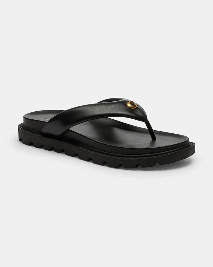 Coach джапанки дамски от кожа Brynn Leather Thong Sandal