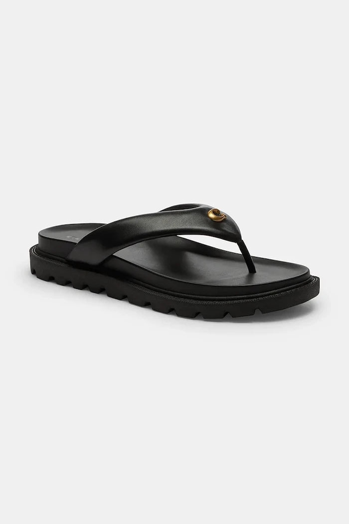 Coach Brynn Leather Thong Sandal Kadın Deri Parmak Arası Terlik