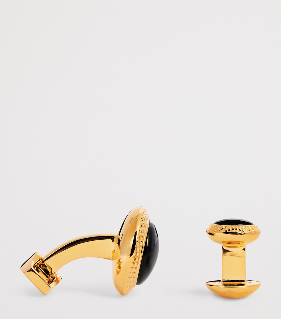 Black Onyx Bullseye Cufflinks And Studs Set