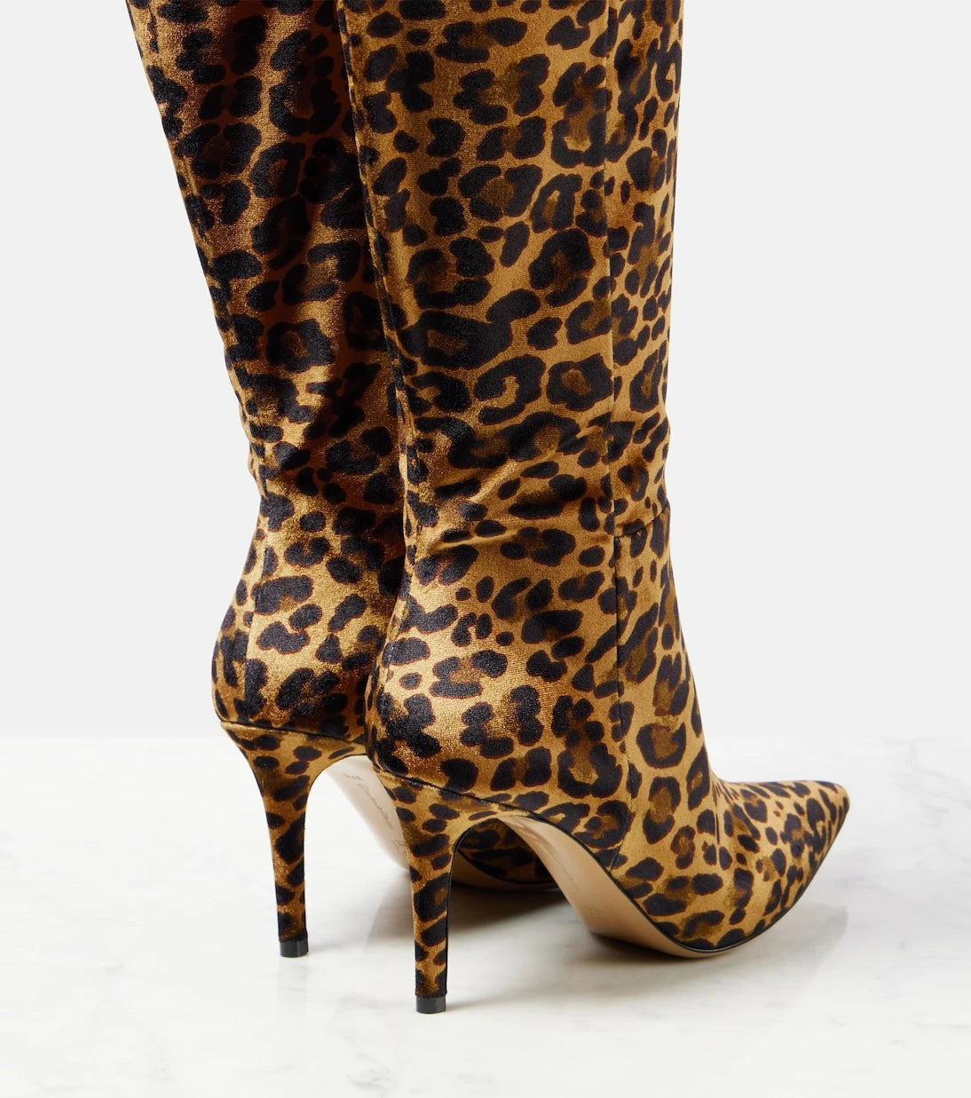 Gianvito Rossi - 85 leopard-print velvet knee-high boots