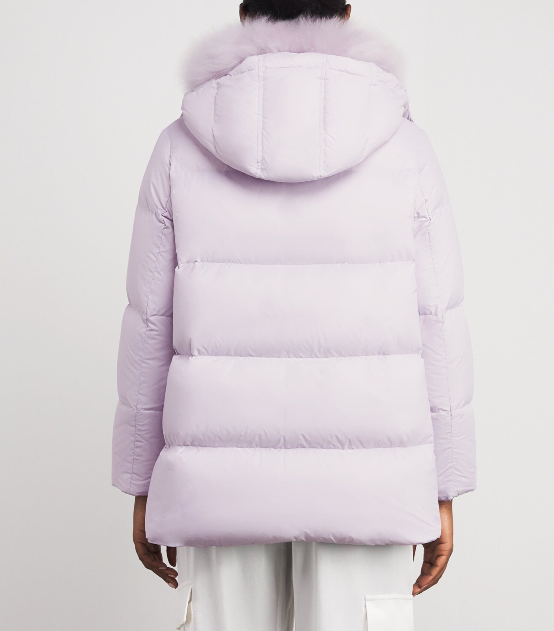 Yves Salomon Pink Down-Mink Technical Puffer Jacket (76cm)