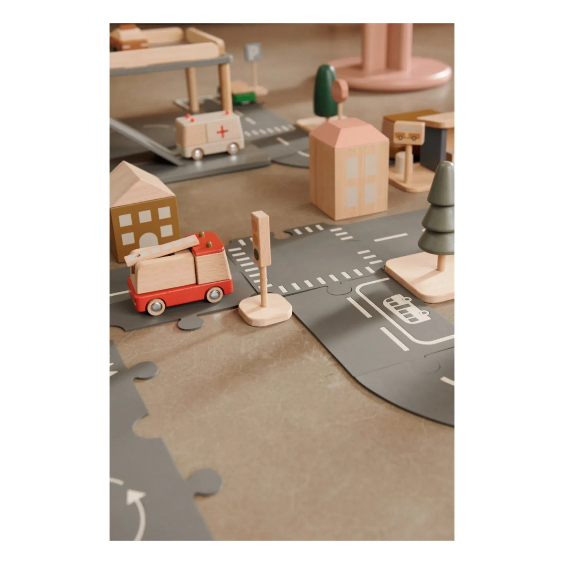 Liewood - Road puzzle - Set of 10 | Ash grey/Sandy