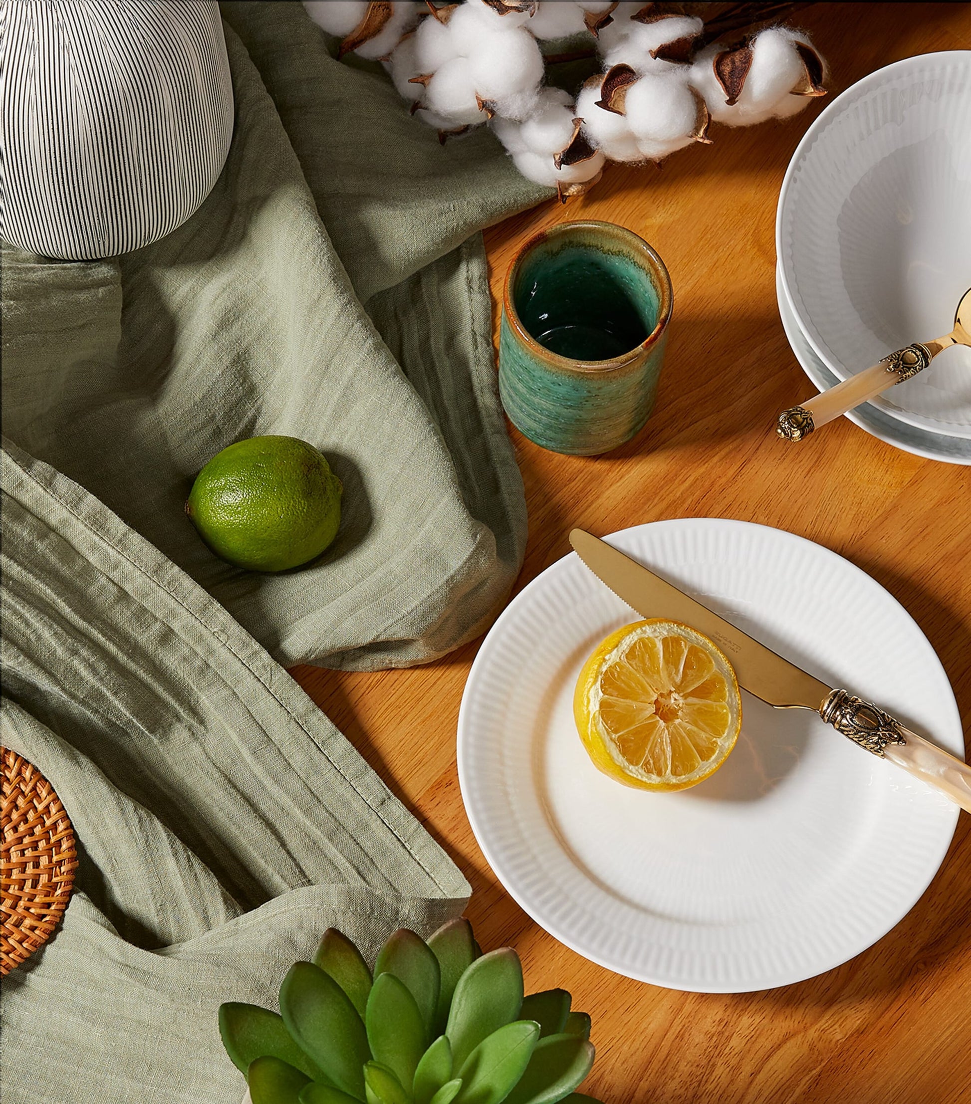 White Fluted Plate (19cm)