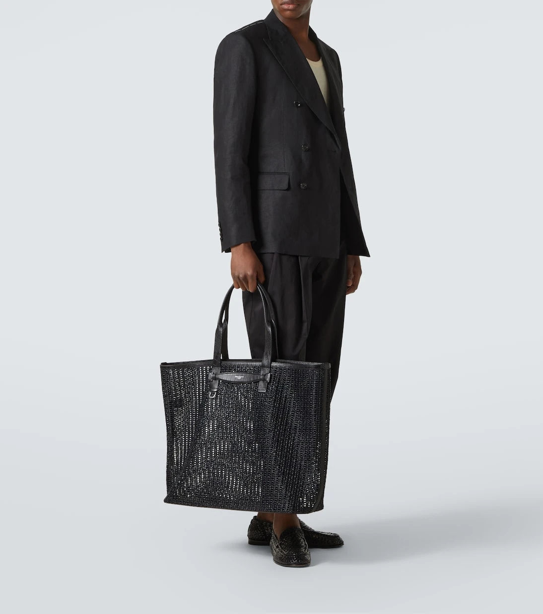 Dolce&Gabbana - Adamo woven leather-trimmed shopper