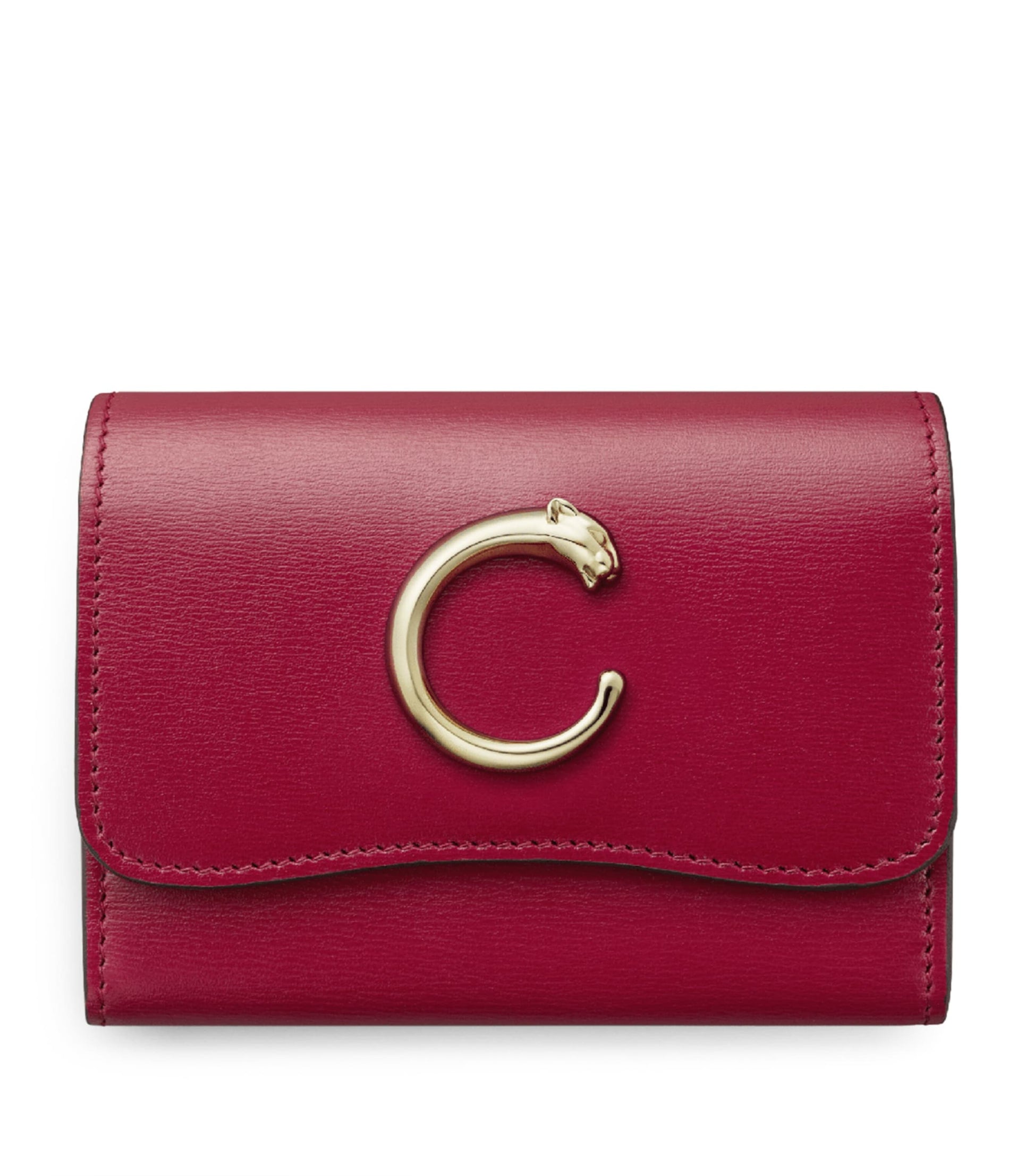 Red Calfskin Panthère de Cartier Mini Wallet