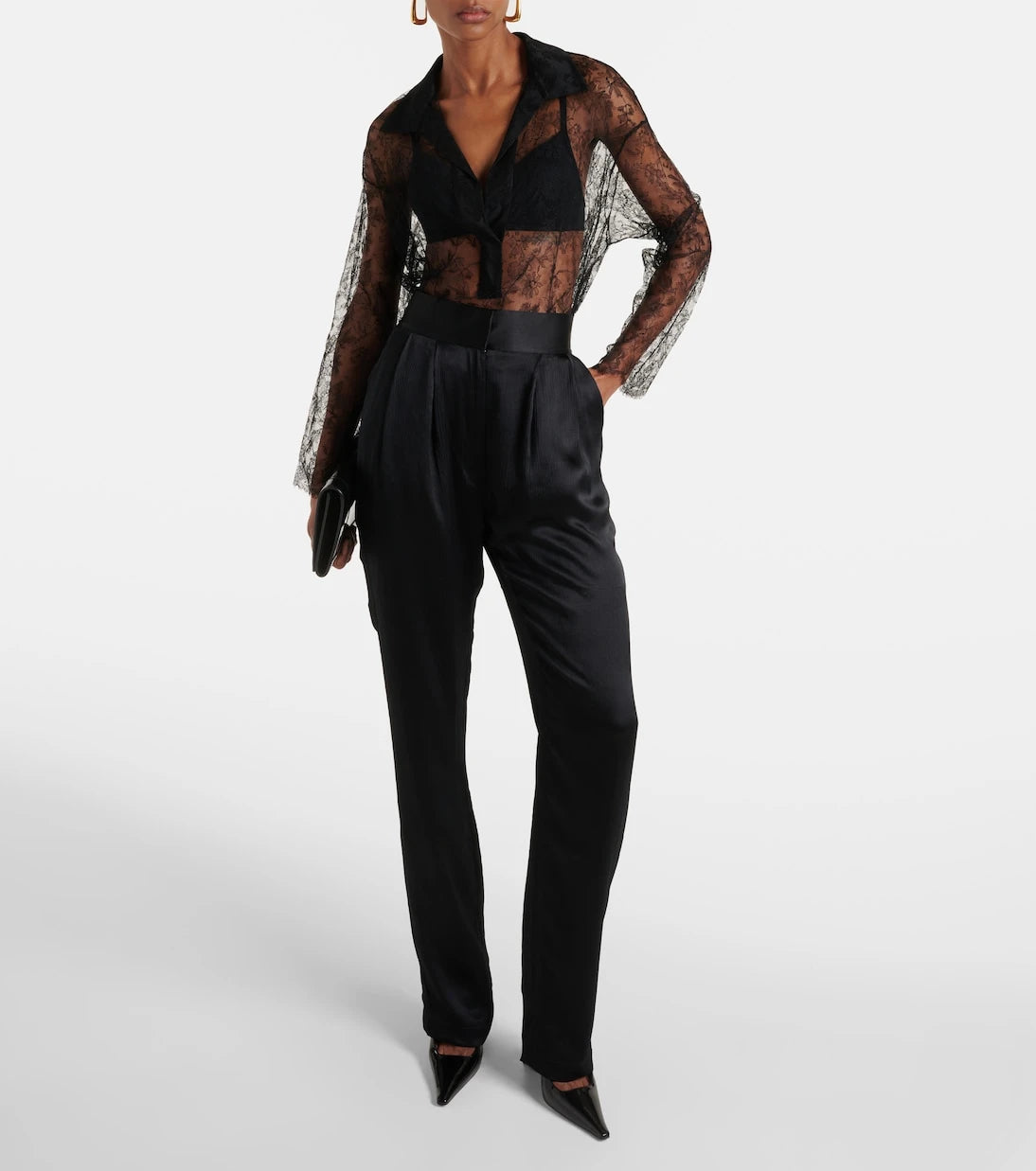Tove - Lucie floral lace silk top