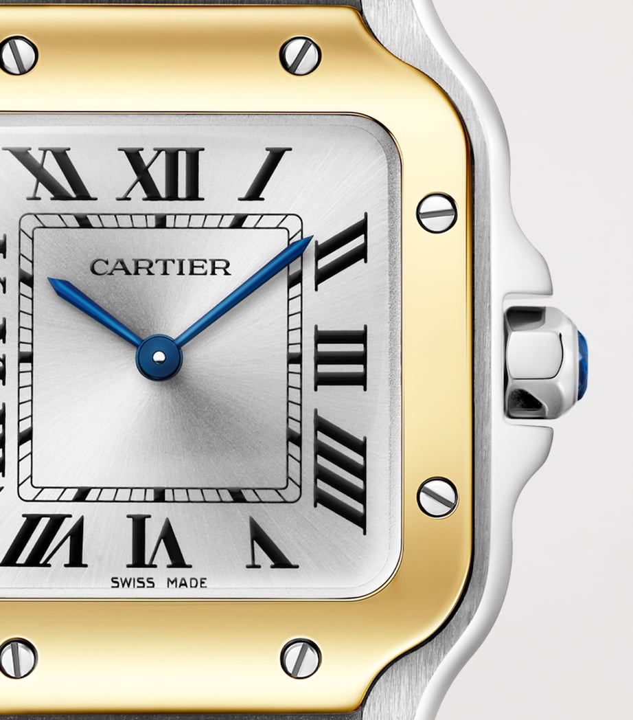 Small Yellow Gold and Steel Santos de Cartier Watch 34.5mm