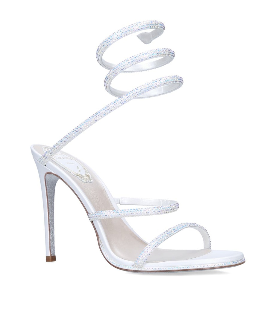 René Caovilla White Embellished Cleo Sandals 105