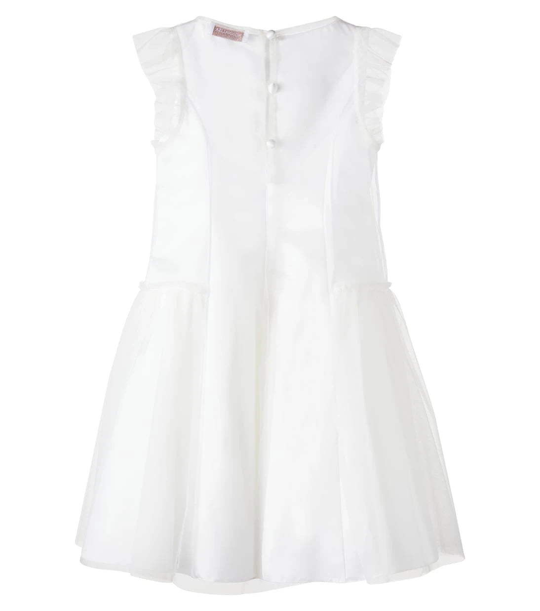 Monnalisa - Bow-detail tulle dress