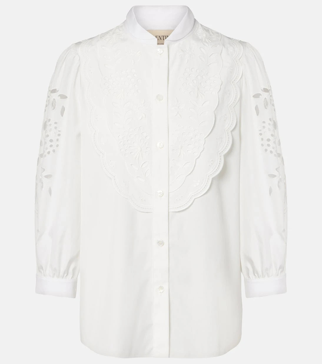 Valentino - Embroidered cotton poplin blouse