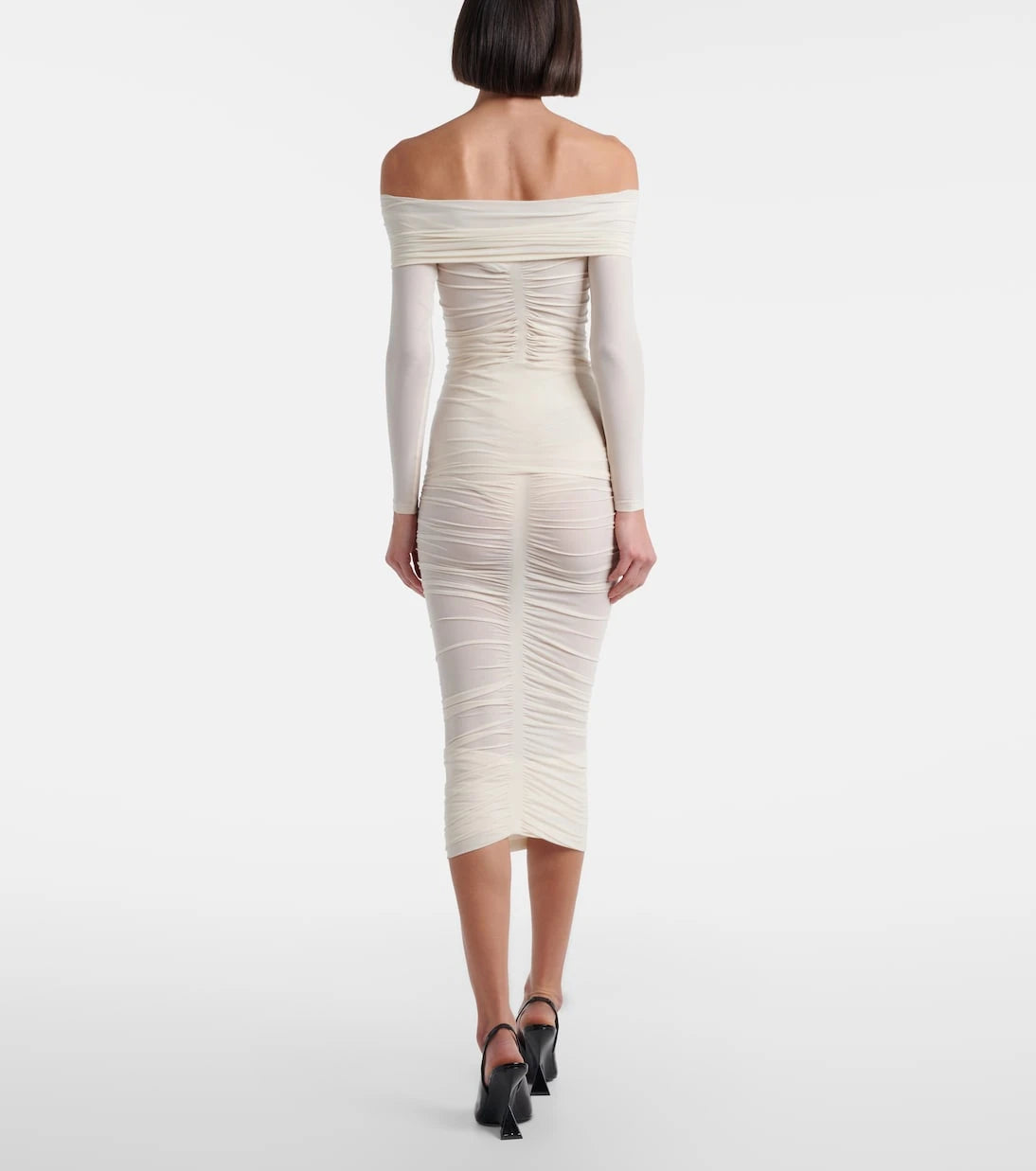 Wolford - Draped sheer high-rise midi skirt