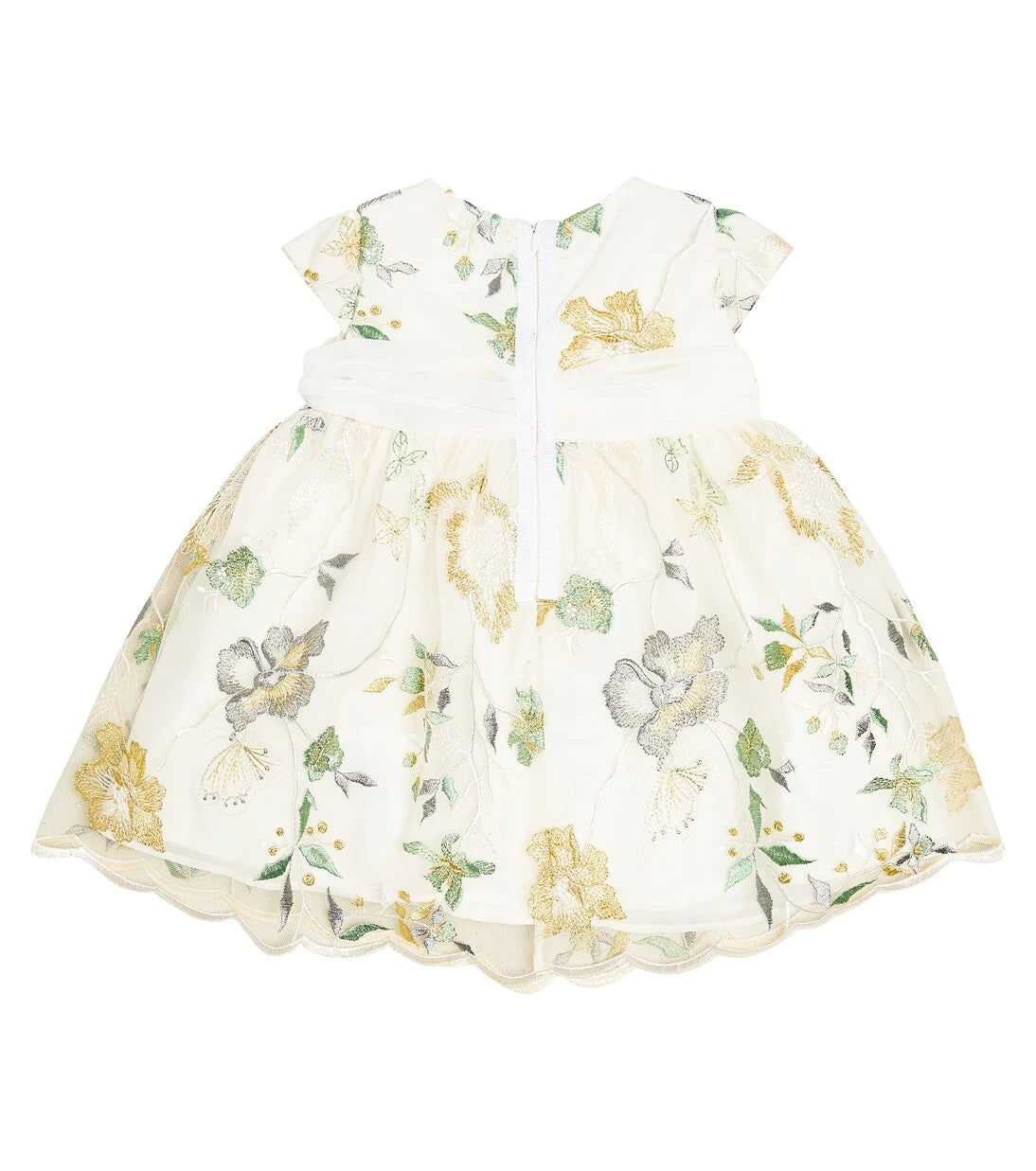 Patachou - Floral-appliqué embroidered tulle dress