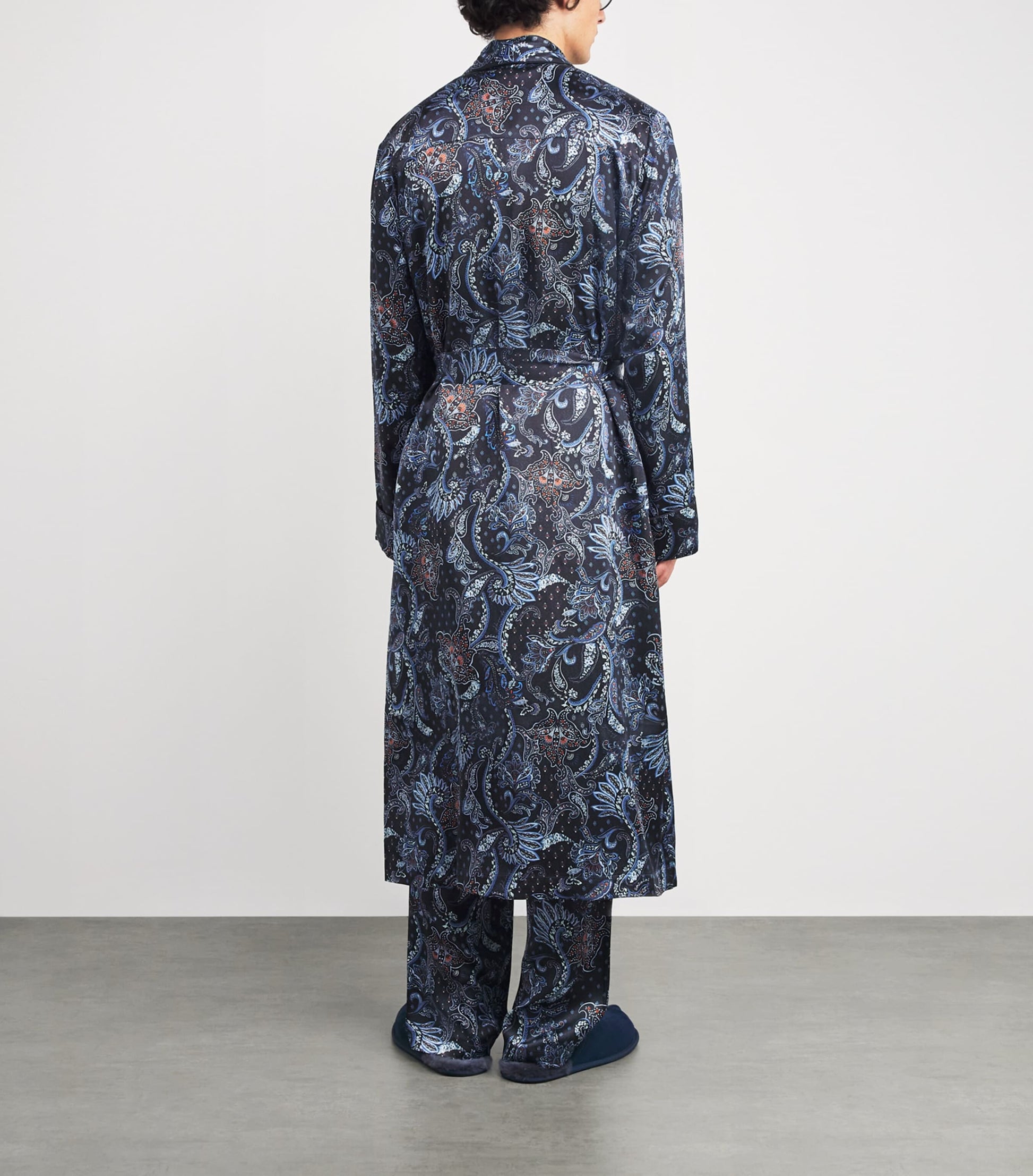 Silk Paisley Print Night Robe