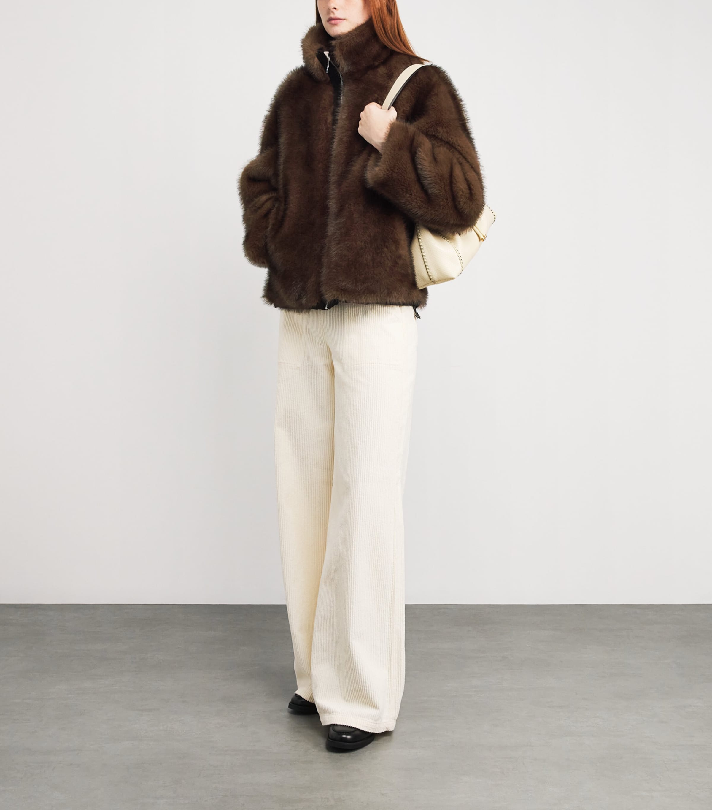 Brown Faux Fur Reversible Coat