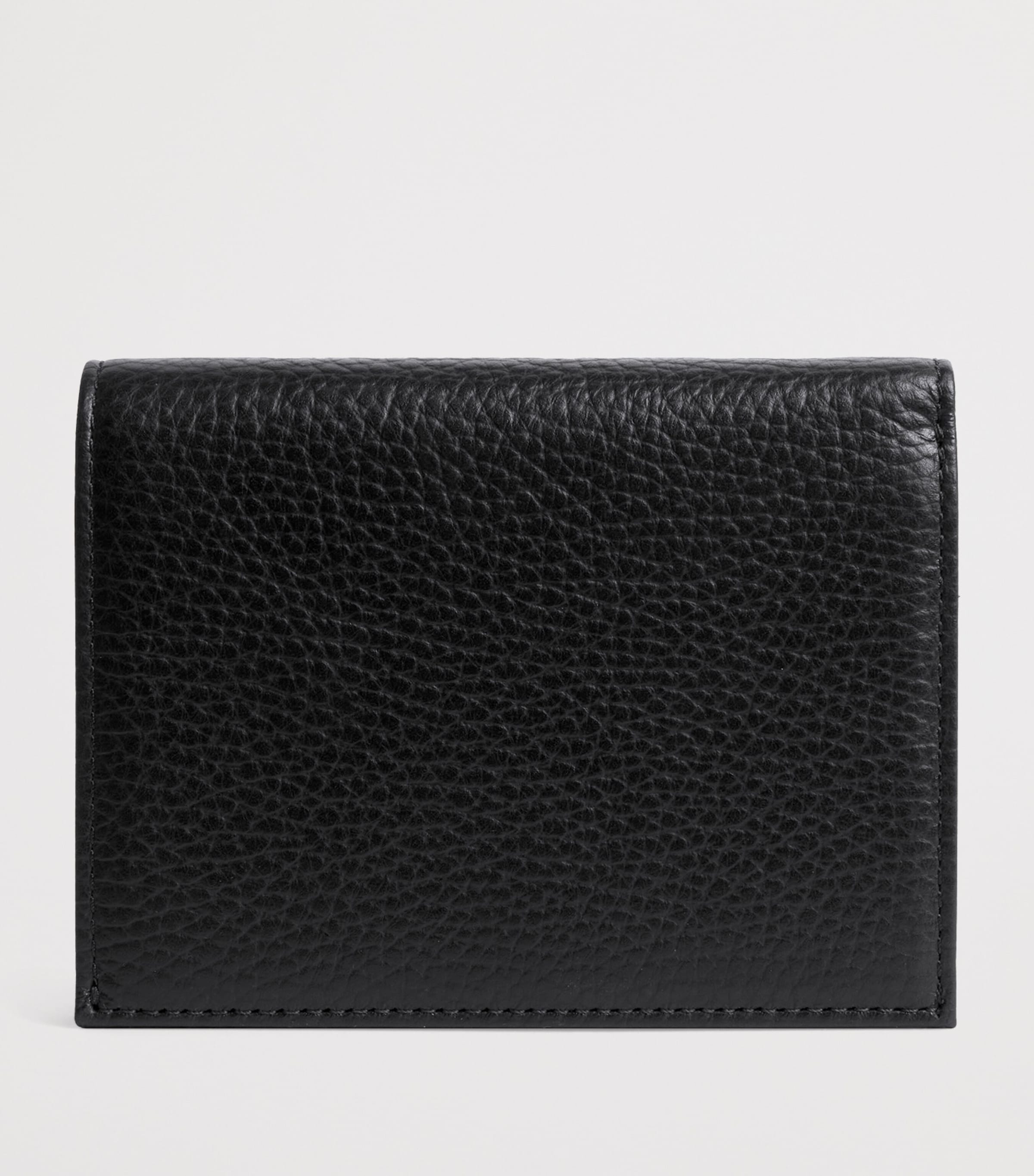 Grained Leather Logo Wallet