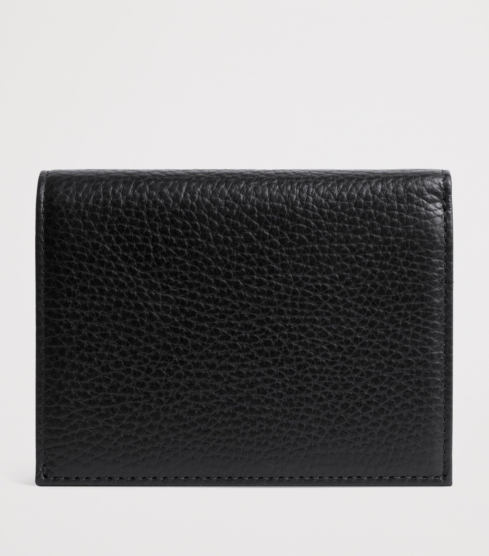 Grained Leather Logo Wallet