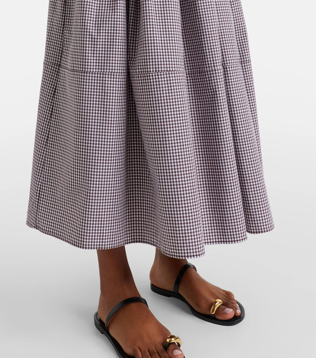 Faithfull - Solinas gingham cotton-blend midi skirt