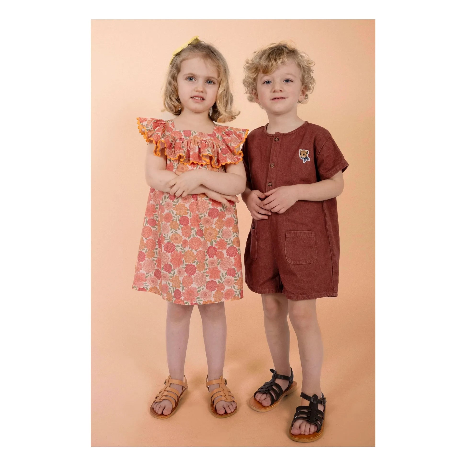 Loir - Arsene Denim Playsuit  | Terracotta